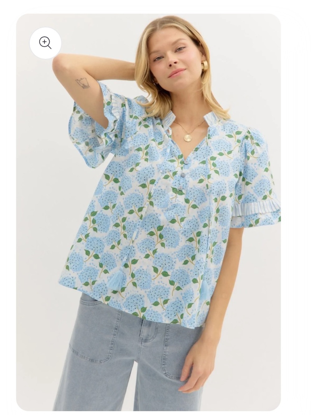Entro Hydrangea Blouse- Medium